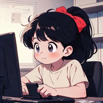 一男一女动漫情侣头像图片努力工作