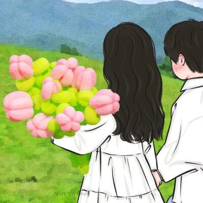超甜手绘情侣头像二人专用，甜蜜的恋爱氛围拉满！