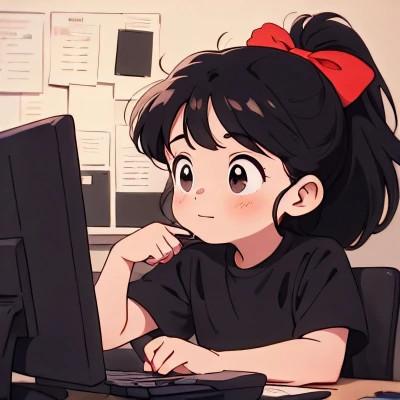 一男一女动漫情侣头像图片努力工作