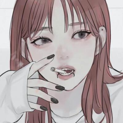 不良少女抽烟头像图片