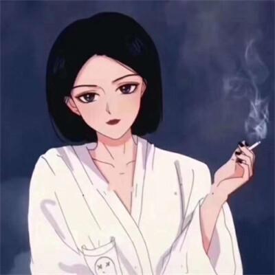不良少女抽烟头像图片
