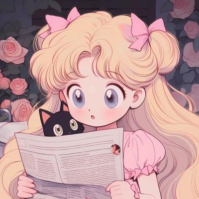 粉色可爱女生动漫头像图片，让你秒变甜美少女！