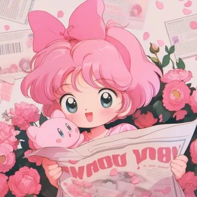粉色可爱女生动漫头像图片，让你秒变甜美少女！