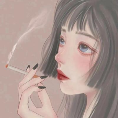 不良少女抽烟头像图片