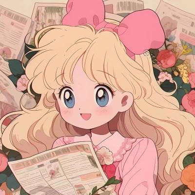 粉色可爱女生动漫头像图片，让你秒变甜美少女！