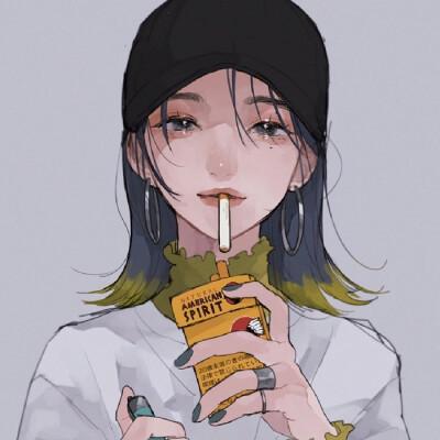 不良少女抽烟头像图片