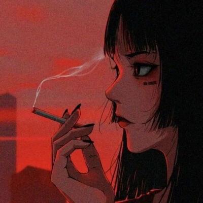 不良少女抽烟头像图片