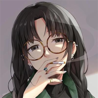 不良少女抽烟头像图片
