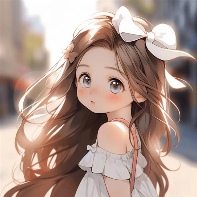 可爱心动少女回眸动漫头像图片