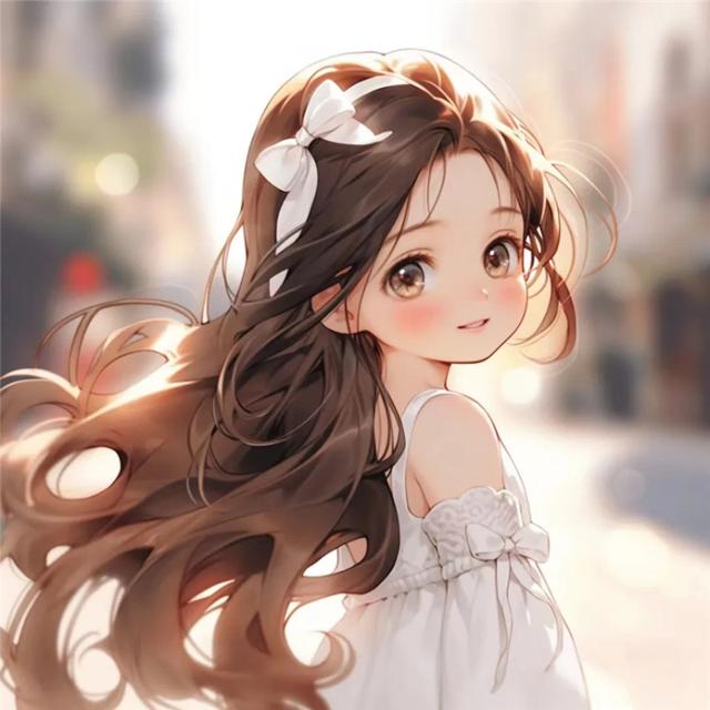 可爱心动少女回眸动漫头像图片