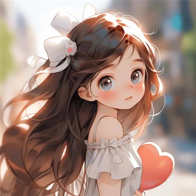 可爱心动少女回眸动漫头像图片