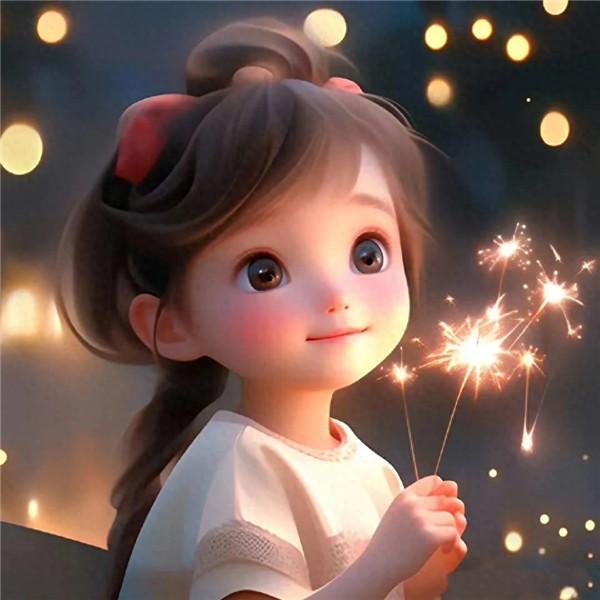 烟花小女孩头像图片可爱最新