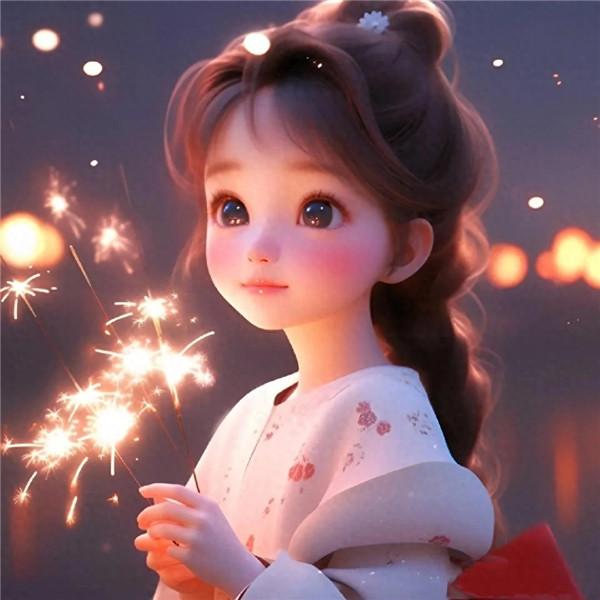烟花小女孩头像图片可爱最新
