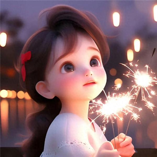 烟花小女孩头像图片可爱最新