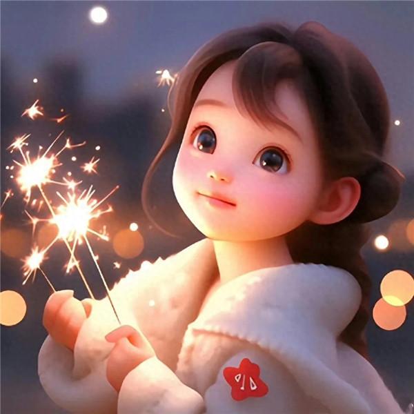 烟花小女孩头像图片可爱最新